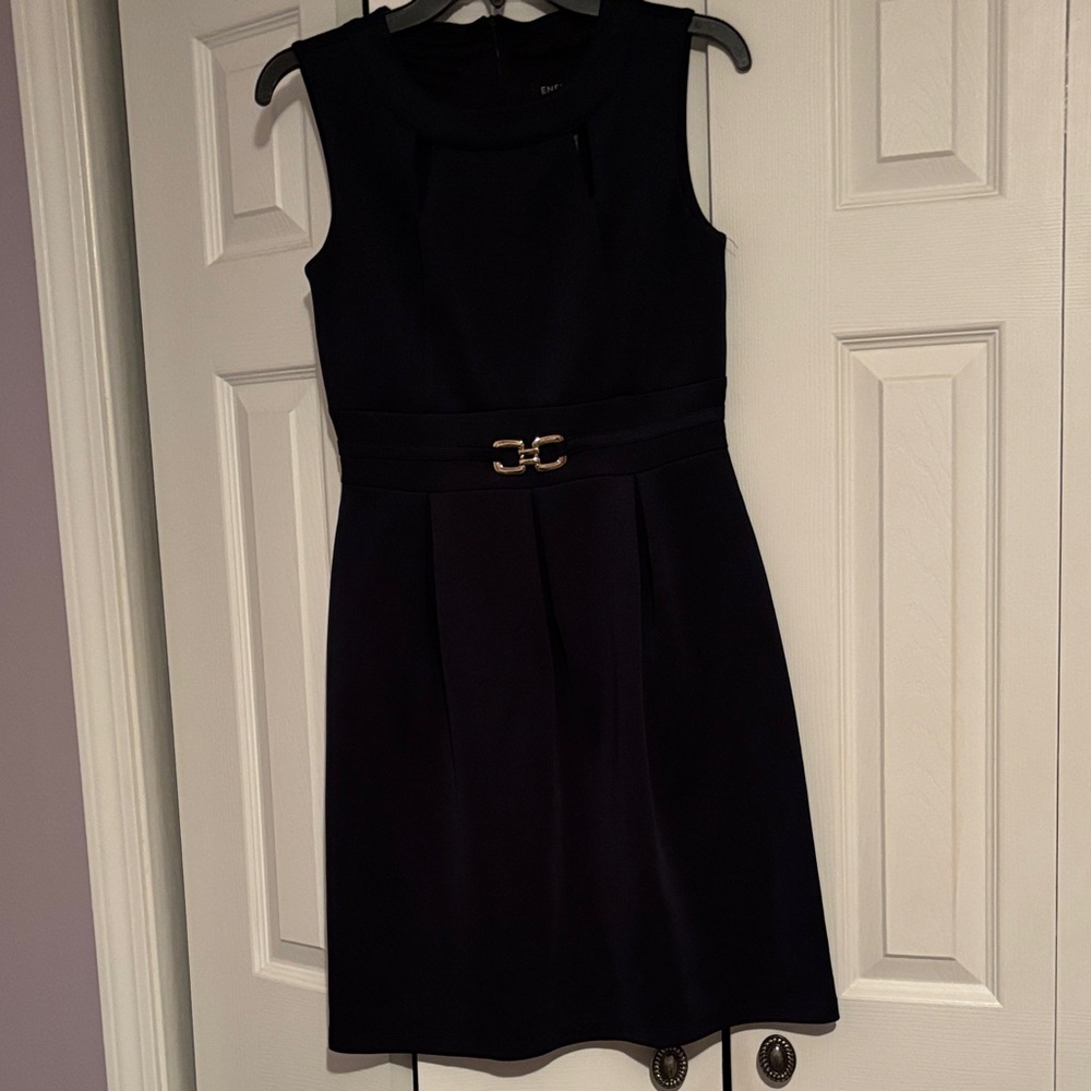Enfocus Studio Navy Sleeveless Midi Dress